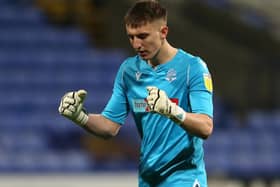 DENIED: Bolton Wanderers goalkeeper Billie Crellin saved a second-half Bradford City penalty. Picture: Charlotte Tattersall/Getty Images.