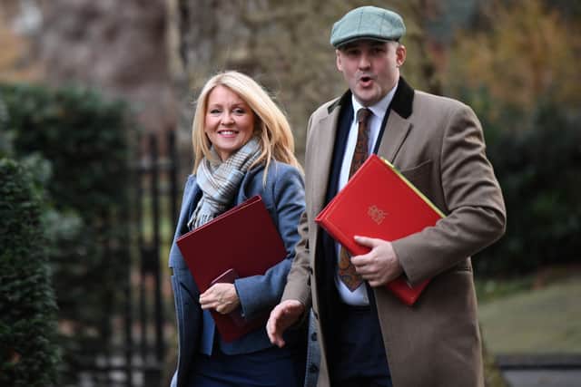 Jake Berry (right) attends a Cabinet meetin g in January as Northern Powerhouse Minister with Esther McVey, the then Housing Minister.