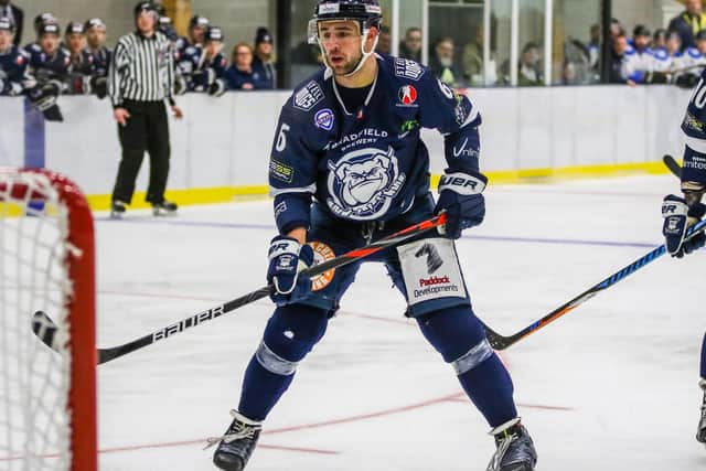 BACK IN THE GAME: Sheffield Steeldogs' player-coach Ben Morgan will lead in his players in a series of behind-closed-doors games against Milton Keynes and Swindon in November. Picture courtesy of Mark Ferriss.