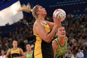 Leeds Rhinos Netball's new signing Donnell Wallam in action for Western Australia All Stars against West Coast Fever. Picture: Paul Kane/Getty Images.