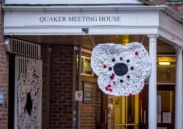 The Quakers mark the remembrance season with white poppies each year.