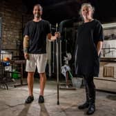 Stephen Gillies and Kate Jones, contemporary glass makers creating visually stunning blown & engraved glass ware from a studio in the village of Rosedale Abbey in the North York Moors for the past 25 years. Picture: James Hardisty