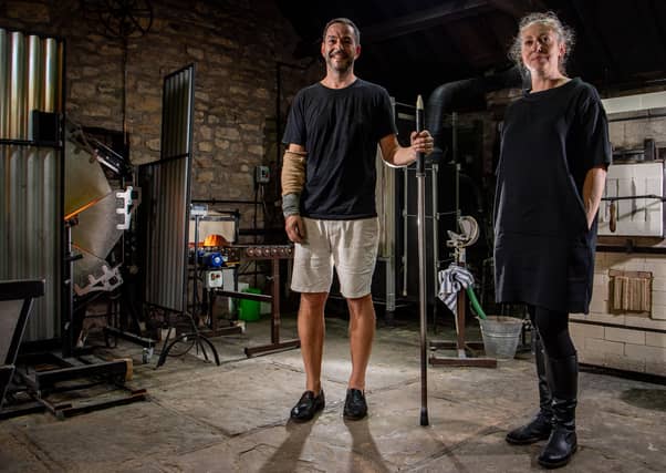 Stephen Gillies and Kate Jones, contemporary glass makers creating visually stunning blown & engraved glass ware from a studio in the village of Rosedale Abbey in the North York Moors for the past 25 years. Picture: James Hardisty