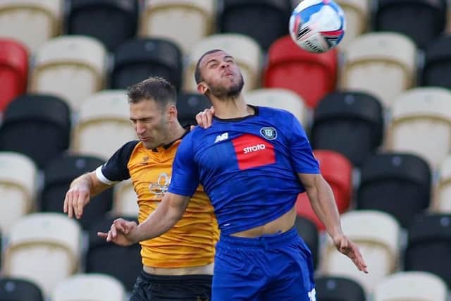 Town striker Aaron Martin saw a second-half strike ruled out for offside at Rodney Parade.