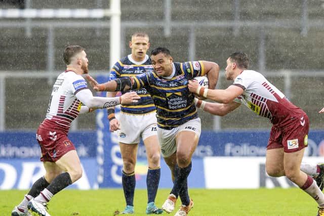 Old hands: Leaders and former champions Wigan will qualify for the top four, while multiple Old Trafford winners Leeds could benefit if the play-offs are expanded.  Picture Bruce Rollinson