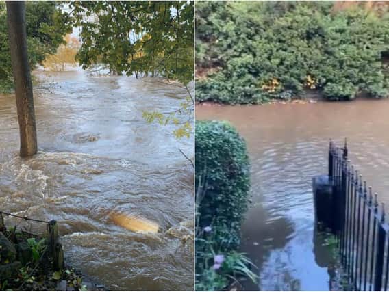 The River Wharfe has burst its banks causing flooding in Otley (Photo left: Simon Palmer)