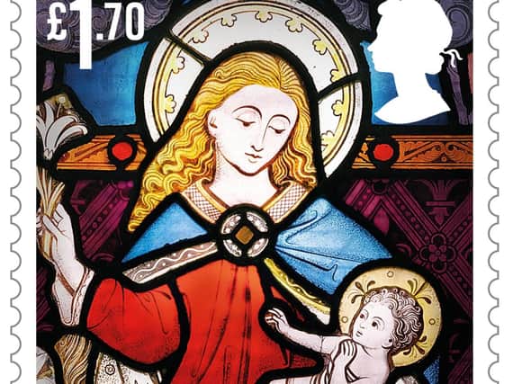 The Virgin and Child at All Saints Church, Otley, West Yorkshire, one of six 2020 Christmas special stamps Picture: Royal Mail
