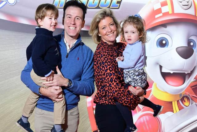 Anton Du Beke with wife Hannah and twins George and Henrietta. Photo: Ian West/PA.