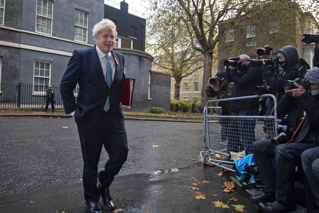Boris Johnson attends yesterday's Cabinet meeting.