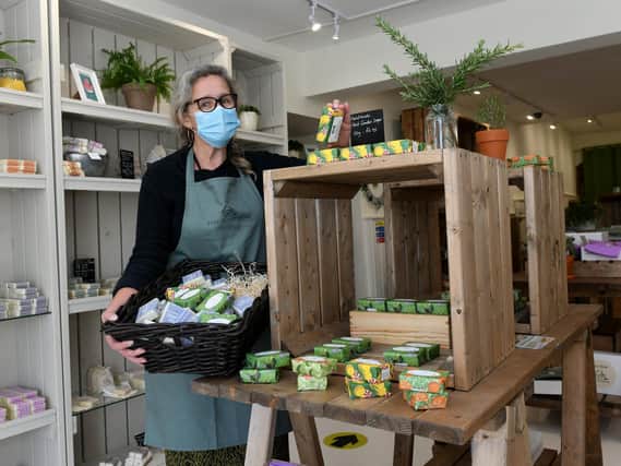 Clara Challoner Walker, oOwner of The Cosy Cottage Store in Malton, which recently opened and is now preparing for lockdown. Picture: Gary Longbottom.