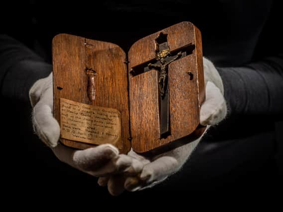 .A crucifix belonged to Fr. Edward Oldcorne (1561-1606) a York priest who was Hanged, Drawn and Quartered following the Gunpowder Plot is going on display at The Bar Convent, York Picture James Hardisty