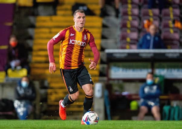 ON TARGET: Callum Cooke got a deserved goal for 
Bradford City in the 3-0 win over Southend. Picture: Bruce Rollinson