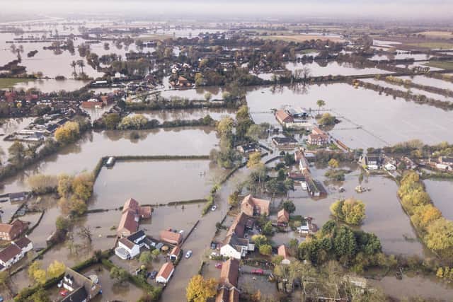 An aerial photo of last November's flooding in Fishlake.