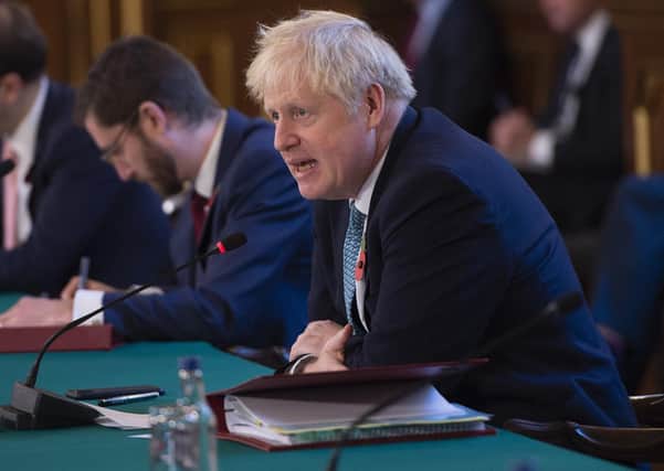 Boris Johnson at this week's Cabinet meeting.