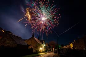 Pre-lockdown fireworks at a village in Yorkshire last night