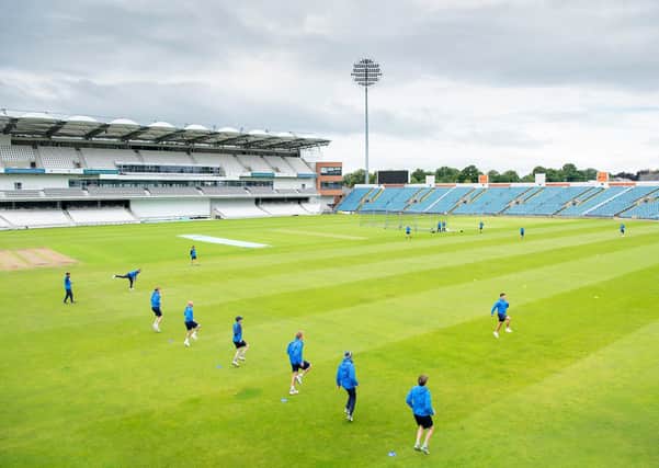 Yorkshire's players, seen at Headingley in July for this year's delayed pre-season training camp, are not expected to be back at the ground for next year's preparations until January at the earliest. Picture by Allan McKenzie/SWpix.com