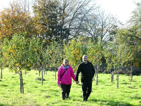 Veterans Janet and Terry Mitchell, on Garrowby Orchard in Hull, the proposed site for the Veterans Village Picture: Gary Longbottom