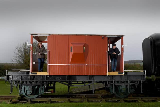 The brake van was a project undertake during the first lockdown, Pictured are owners Carol and Mark