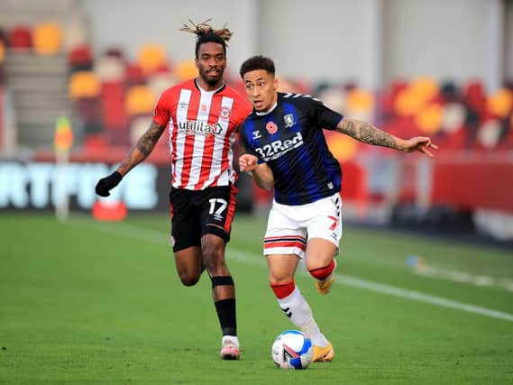HARD-FOUGHT: Brentford's Ivan Toney (left) and Middlesbrough's Marcus Tavernier battle for the ball. Picture: Aaron Chown/ PA Wire.