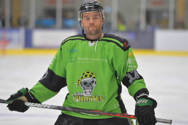 THE ENEMY WITHIN: Hull Pirates' player-coach Jason Hewitt will line up for Sheffield Steeldogs for the forthcoming Streaming Series. Picture: Dean Woolley.