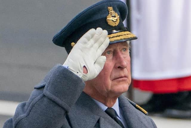 The Prince of Wales during the Remembrance Sunday service.