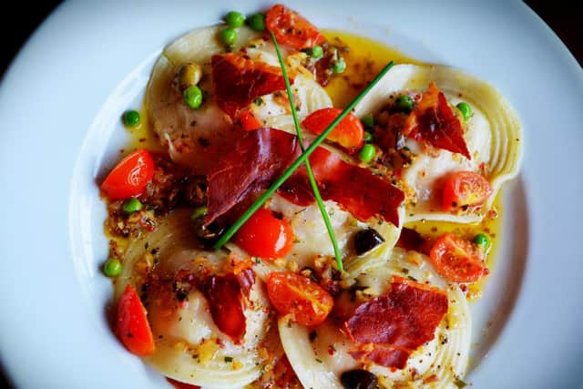 Ravioli di maiale, one of the dishes served up by Taha Rahman.