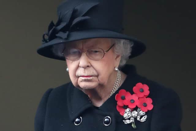 The Queen at the Remembrance Sunday service.