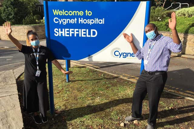 Mental health nurse Stephanie Glossop with her ward manager. Photo: Cygnet hospital Sheffield