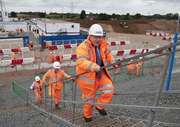 Prime Minister Boris Johnson during a visit to the HS2 Solihull Interchange building site in the West Midlands to mark the formal start of construction on HS2. Picture: Andrew Fox/Daily Telegraph/PA Wire