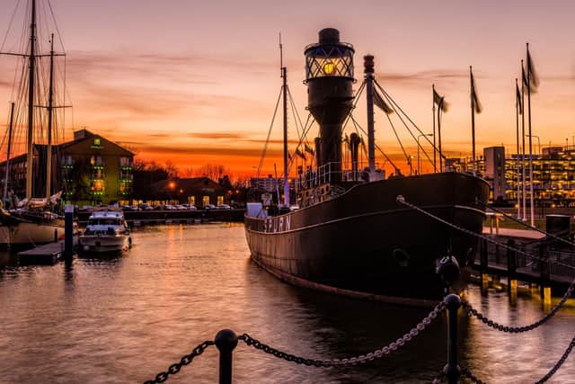 Hull Marina. The rejuvenation of Hull and its port has been put under the spotlight, in the chapter ‘Wool, Whales and Wind Turbines,’ in the new book: 'Around These Islands in 12 Ports'. Photo credit: The University of Hull.