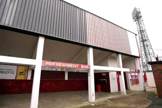 A picture of Barnsley's deserted Oakwell for the recent Championship visit from Bristol City. Picture: Tim Goode/PA