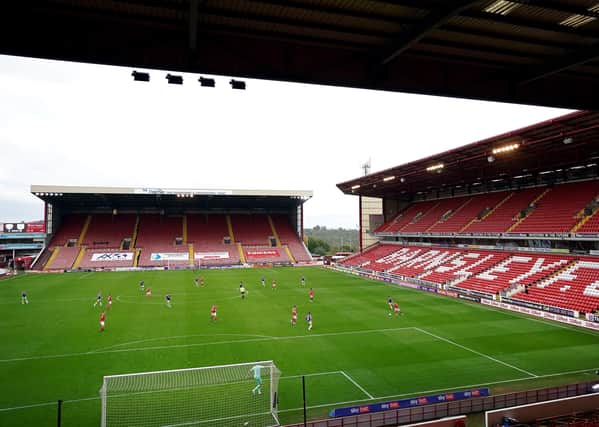A deserted Oakwell for the recent match between Barnsley and Bristol City. Picture: Tim Goode/PA.