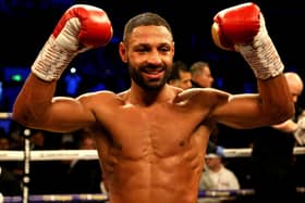 Kell Brook celebrates victory over Mark DeLuca in the vacant WBO Intercontinental super-welterweight title fight at the FlyDSA Arena, Sheffield. (Picture: Richard Sellers/PA Wire)