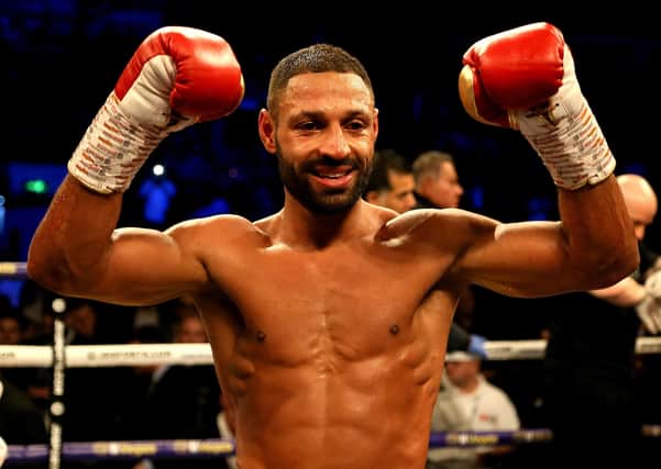 Kell Brook celebrates victory over Mark DeLuca in the vacant WBO Intercontinental super-welterweight title fight at the FlyDSA Arena, Sheffield. (Picture: Richard Sellers/PA Wire)