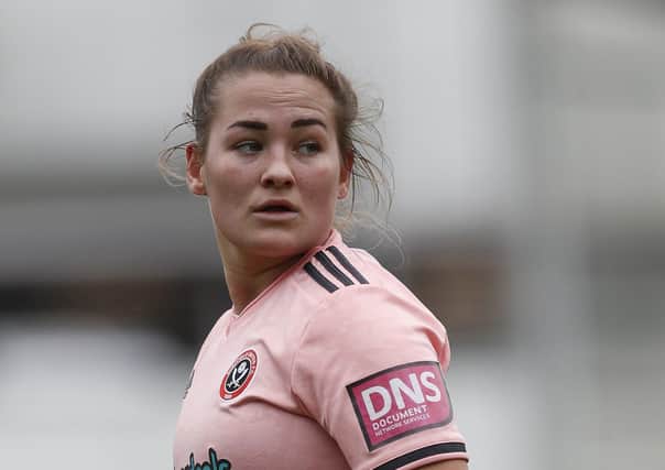 Katie Wilkinson of Sheffield United Women during the The FA Women's Championship match at the Technique Stadium, Chesterfield. (Picture Darren Staples/Sportimage)