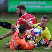 Jack Muldoon's seventh goal of the season earned Harrogate Town a point at home to Crawley. Pictures: Matt Kirkham
