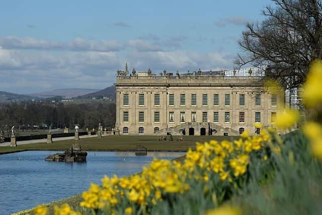 Chatsworth House, near Bakewell, northern England, pictured in Spring time. Photo credit: OLI SCARFF/Getty Images
