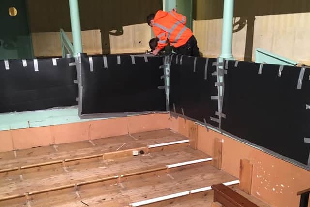 The Richmond-based building and construction firm Acomb Construction Ltd have now begun the process of removing the old seating in readiness for the installation of the new benches and seats.