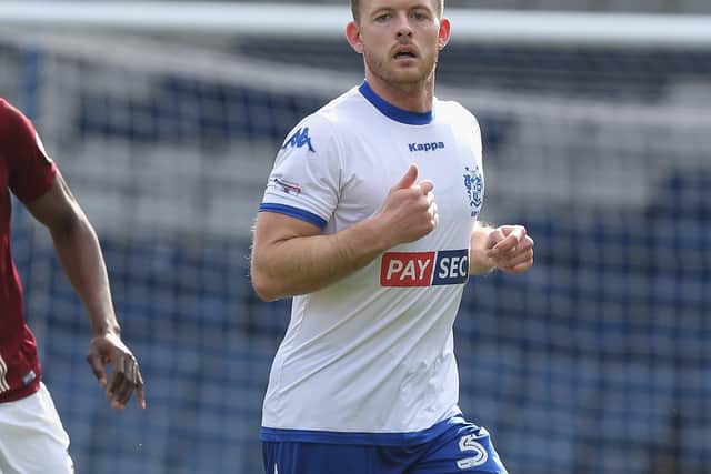CLOSED DOWN: Harry Bunn, in action for Bury against Northampton Town at Gigg Lane in April 2018. Picture: Pete Norton/Getty Images.