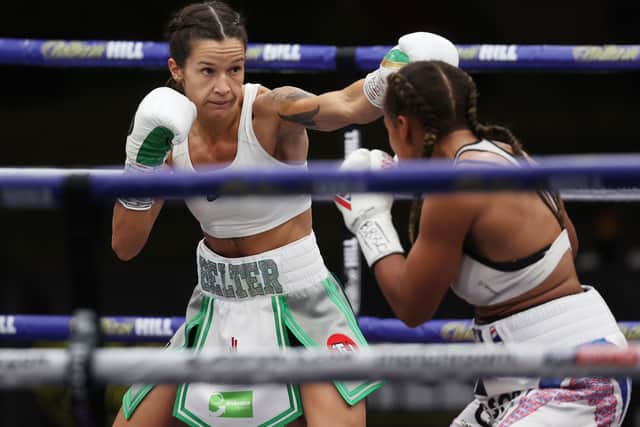 Champion:
Terri Harper against Natasha Jonas. Picture: Matchroom