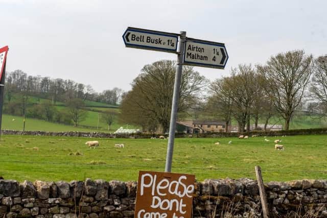 A sign in the Yorkshire Dales warning off visitors during the height of the UK lockdown