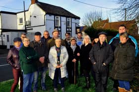 Residents of Holmpton village outside the George and Dragon pub Picture: Gary Longbottom
