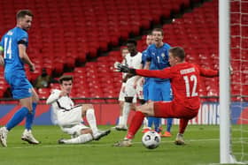 Mason Mount scores for England. (Photo by Carl Recine - Pool/Getty Images)