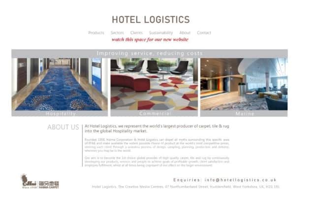 A screenshot of the Hotel Logistics website.