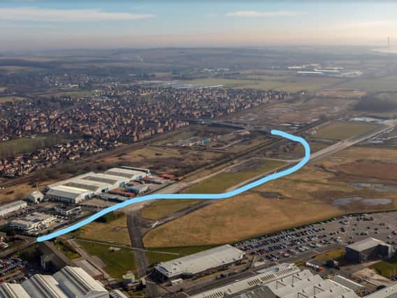 The new link road will cross the old Brough Aerodrome site