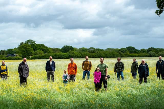 James McKay and other committee members, pictured at the campaign launch earlier this year at the site that will now become Long Lands Common. Image: Bruce Rollinson