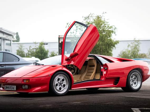 The Lamborghini Diablo just after work on it was completed