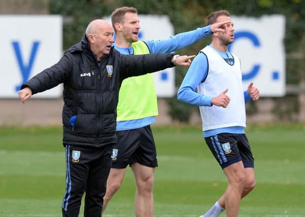 Tony Pulis takes charge of his first Sheffield Wednesday training session.  Picture courtesy of SWFC/Steve Ellis