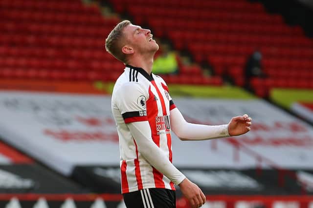 Sheffield United's Oliver McBurnie looks on dejected during the Premier League match against West Ham at Bramall Lane, Sheffield (Picture: Simon Bellis/Sportimage)