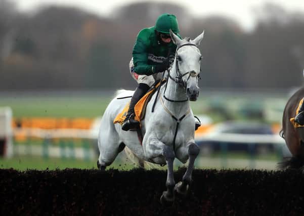 Hat-trick hero: Bristol De Mai ridden by Daryl Jacob on their way to winning the Betfair Chase at Haydock Racecourse. Picture:  Mike Egerton/PA Wire.